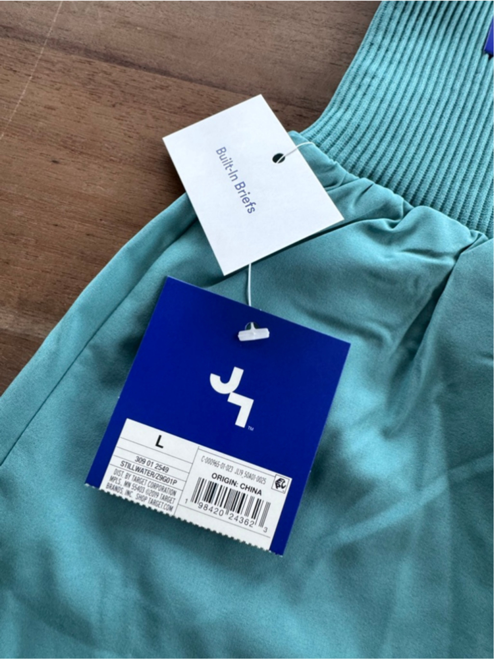 JoyLab Teal High Rise Athletic Shorts Built In Briefs - Picture 4 of 4